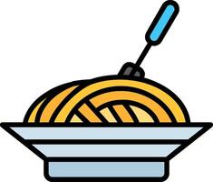 Spaghetti Line Filled Icon vector