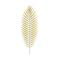 Golden fern tropical botanical plant leaves tree branch premium decor element 3d icon vector