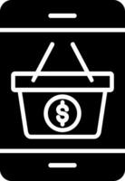 Mobile Shopping Glyph Icon vector