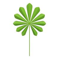 Green flower folded leaves and stem abstract art element eco environment design 3d icon vector