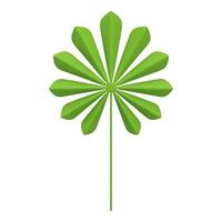 Green flower folded leaves and stem abstract art element eco environment design 3d icon vector