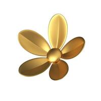 Chamomile golden flower bud with petals premium decorative element 3d icon realistic vector