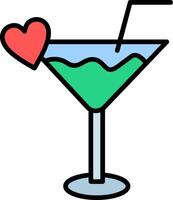 Cocktail Line Filled Icon vector