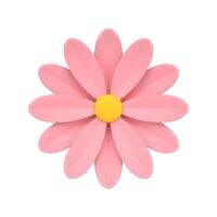 Pink lush flower bud dahlia floristic beauty composition decor element 3d icon realistic vector