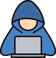 Hacker Line Filled Icon vector