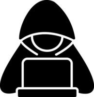 icono de glifo de hacker vector