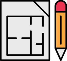 Architectural Terms Line Filled Icon vector