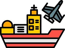 Ship Line Filled Icon vector