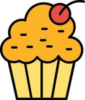 Muffin Line Filled Icon vector