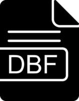 dbf archivo formato glifo icono vector