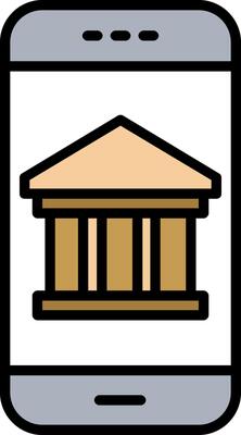 Mobile Banking Line Filled Icon