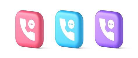 teléfono consultante En Vivo charla emergencia ayuda asistencia botón web aplicación diseño 3d realista icono vector