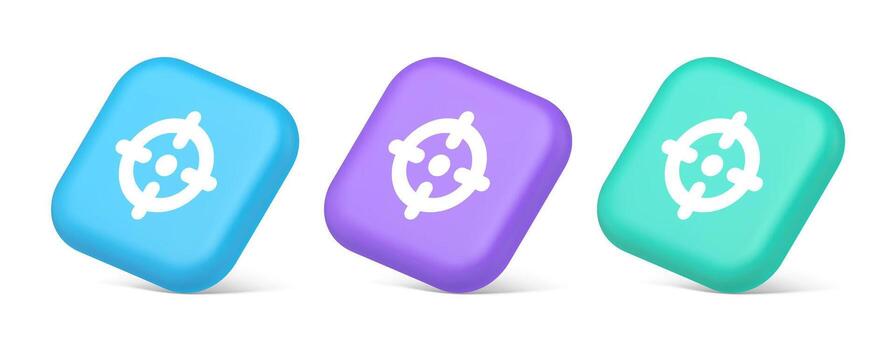 objetivo objetivo exactitud atención botón solicitud arma Disparo diana 3d realista isométrica icono vector