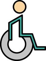 Handicaped Patient Line Filled Icon vector