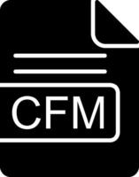 cfm archivo formato glifo icono vector