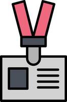 Lanyard Line Filled Icon vector