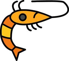 Shrimp Line Filled Icon vector