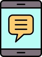 Chatting Line Filled Icon vector