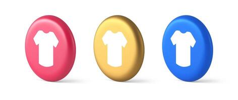 t camisa en línea compras botón Internet orden adquisitivo 3d realista isométrica circulo icono vector