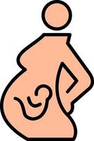 Pregnency Line Filled Icon vector