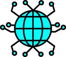 Global Networking Line Filled Icon vector