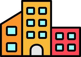 Building Line Filled Icon vector