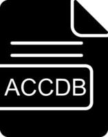 accdb archivo formato glifo icono vector