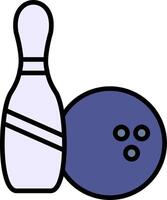 Bowling Line Filled Icon vector