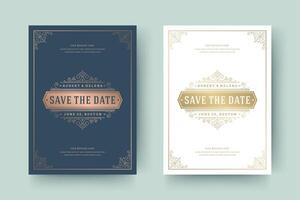 Wedding invitation save the date card typographic elegant template illustration. vector
