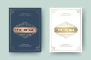 Wedding invitation save the date card typographic elegant template illustration. vector