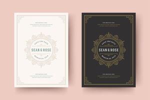 Wedding invitation save the date card typographic elegant template illustration. vector