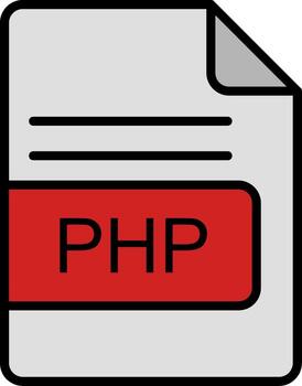 PHP File Format Line Filled Icon vector