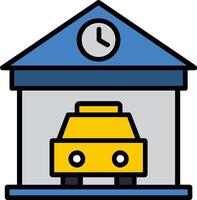 Garage Line Filled Icon vector