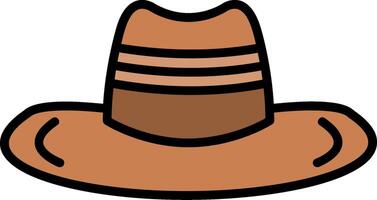 vaquero sombrero línea lleno icono vector