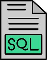 sql línea lleno icono vector