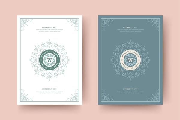 Wedding invitation save the date card typographic elegant template illustration.