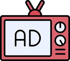 Advertise Line Filled Icon vector
