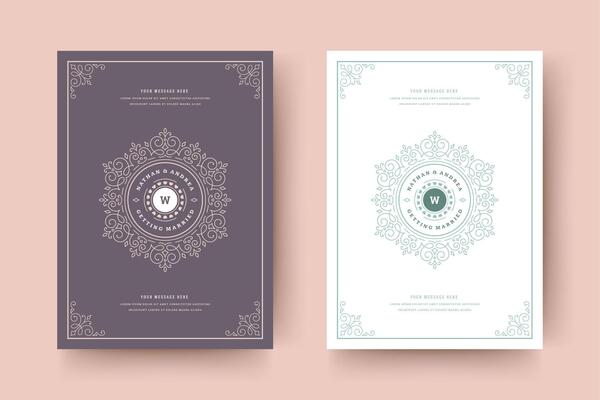 Wedding invitation save the date card typographic elegant template illustration.