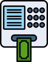 ATM Machine Line Filled Icon vector