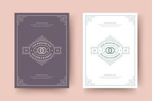 Wedding invitation save the date card typographic elegant template illustration. vector