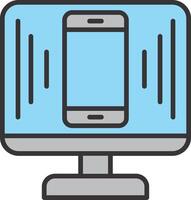 Responsive Design Line Filled Icon vector