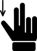 Two Fingers Drag Down Glyph Icon vector