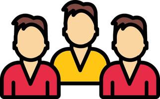 Group Team Line Filled Icon vector