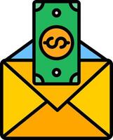 Paycheck Line Filled Icon vector