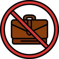 Prohibited Sign Line Filled Icon vector