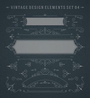 Vintage Swirls Ornaments Decorations Design