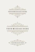 Vintage Ornaments Decorations Design Elements and Place For Text vector