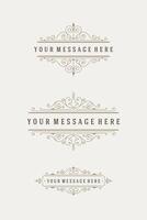 Vintage Ornaments Decorations Design Elements and Place For Text vector