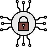 Network Security Line Filled Icon vector