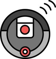 Robot Vacuum Cleaner Line Filled Icon vector